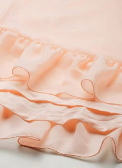 Peach Georgette Half Circular N Gathered Skirt Party Wear 14 Peach Georgette Half Circular N Gathered Skirt Party Wear -C Bazaar Shop Peach Georgette Half Circular N Gathered Skirt WBBS02306397 rrc3