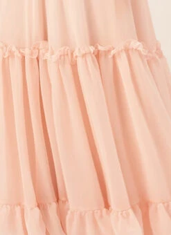 Peach Georgette Half Circular N Gathered Skirt Party Wear 15 Peach Georgette Half Circular N Gathered Skirt Party Wear -C Bazaar Shop Peach Georgette Half Circular N Gathered Skirt WBBS02306397 rrc4