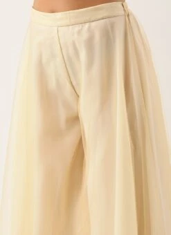 Top From Peach Jacquard N Cream Net Sharara Suit Set After Six Wear -C Bazaar Shop Peach Jacquard N Cream Net Sharara Suit Set SLBS02301720 rrc2 1