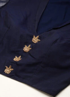 Skirt From Peach Jacquard N Navy Blue Art Silk Skirt Set After Six Wear -C Bazaar Shop Peach Jacquard N Navy Blue Art Silk Skirt Set IWBS02212526 rrc1