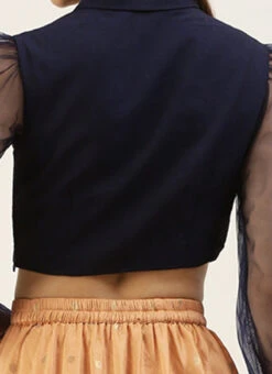 Skirt From Peach Jacquard N Navy Blue Art Silk Skirt Set After Six Wear -C Bazaar Shop Peach Jacquard N Navy Blue Art Silk Skirt Set IWBS02212526 rrc2