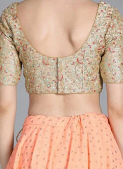 Peach N Beige Embroidered Lehenga Set Festive Wear -C Bazaar Shop Peach N Beige Embroidered Lehenga Set GHBS01910285 rrc2