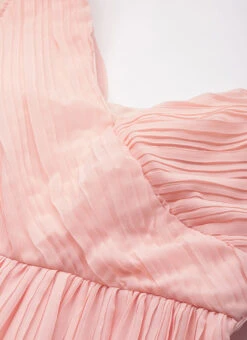 Peach Pleated Georgette Gown N Embroidered Jacket Party Wear 12 Peach Pleated Georgette Gown N Embroidered Jacket Party Wear -C Bazaar Shop Peach Pleated Georgette Gown N Embroidered Jacket IWBS02304051 rrc1