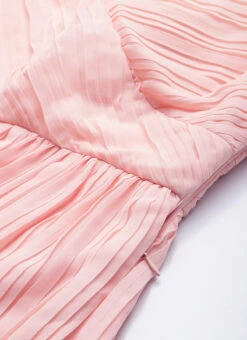 Peach Pleated Georgette Gown N Embroidered Jacket Party Wear 14 Peach Pleated Georgette Gown N Embroidered Jacket Party Wear -C Bazaar Shop Peach Pleated Georgette Gown N Embroidered Jacket IWBS02304051 rrc3