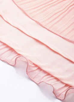 Peach Pleated Georgette Gown N Embroidered Jacket Party Wear 15 Peach Pleated Georgette Gown N Embroidered Jacket Party Wear -C Bazaar Shop Peach Pleated Georgette Gown N Embroidered Jacket IWBS02304051 rrc4