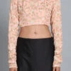 Peach Viscous Embroidered Blouse Festive Wear