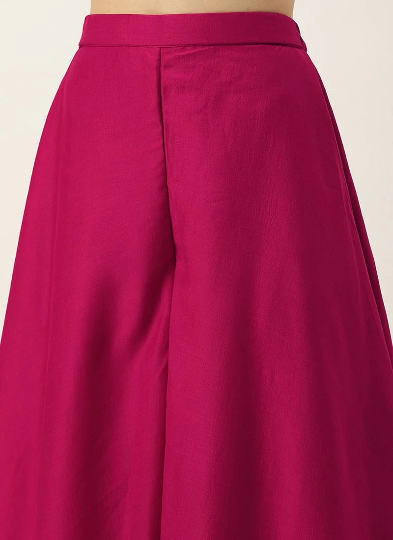 Bottom From Pink Art Silk Halter Neck Sharara Suit After Six Wear 6 Bottom From Pink Art Silk Halter Neck Sharara Suit After Six Wear - Image 6