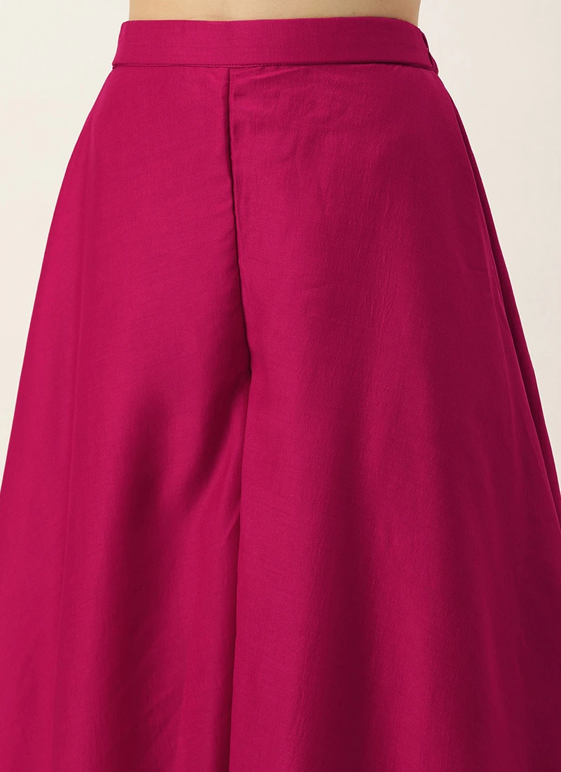 Top From Pink Art Silk Halter Neck Sharara Suit After Six Wear 6 Top From Pink Art Silk Halter Neck Sharara Suit After Six Wear - Image 6