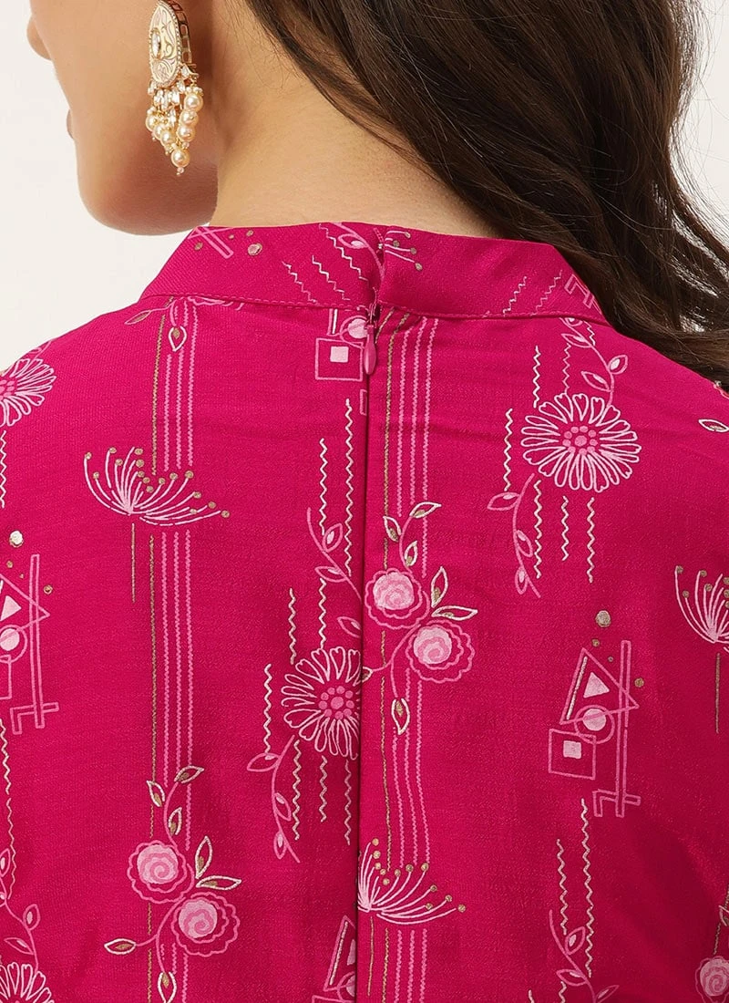 Bottom From Pink Art Silk Halter Neck Sharara Suit After Six Wear 8 Bottom From Pink Art Silk Halter Neck Sharara Suit After Six Wear - Image 8