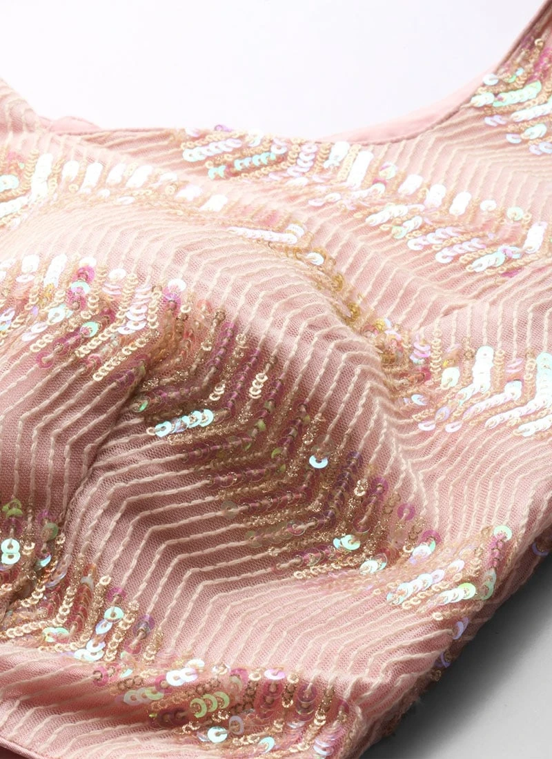 Pink Art Silk N White Net Embroidered Lehenga Festive Wear 5 Pink Art Silk N White Net Embroidered Lehenga Festive Wear - Image 5