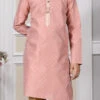Pink Art Silk Printed Kurta Pyjama Party Wear