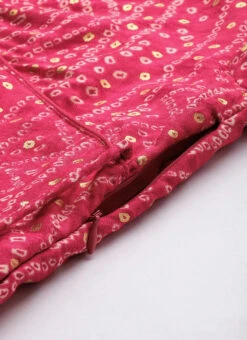 Pink Bandhani Printed Angarkha Gown Festive Wear 14 Pink Bandhani Printed Angarkha Gown Festive Wear -C Bazaar Shop Pink Bandhani Printed Angarkha Gown IWBS02302256 rrc3