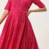 Pink Bandhani Printed Rayon Dress Festive Wear