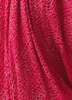 Dupatta From Pink Bandhani Printed Rayon Gown With Dupatta Set After Six Wear -C Bazaar Shop Pink Bandhani Printed Rayon Gown With Dupatta Set IWBS02302293 rrc4