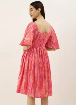 Pink Bell Sleeve Dress After Six Wear -C Bazaar Shop Pink Bell Sleeve Dress DRBS02105353 b