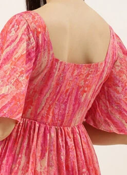 Pink Bell Sleeve Dress After Six Wear -C Bazaar Shop Pink Bell Sleeve Dress DRBS02105353 rrc3