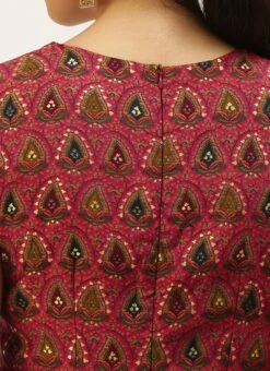 Pink Chanderi Art Silk Maxi Dress Festive Wear -C Bazaar Shop Pink Chanderi Art Silk Maxi Dress DRBS02207321 rrc2