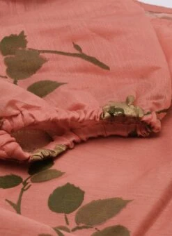 Pink Chanderi Silk Puff Sleeve Dress Festive Wear 14 Pink Chanderi Silk Puff Sleeve Dress Festive Wear -C Bazaar Shop Pink Chanderi Silk Puff Sleeve Dress DRBS02012714 rrc3