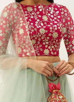 Pink Chinon Embroidered Lehenga Festive Wear -C Bazaar Shop Pink Chinon Embroidered Lehenga GHBS02309029 rrc1