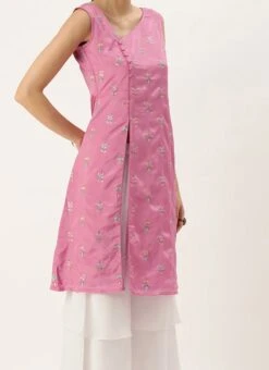 Bottom From Pink Chinon Embroidered N White Sharara Suit After Six Wear