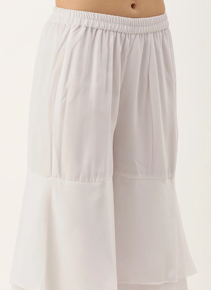 Top From Pink Chinon Embroidered N White Sharara Suit After Six Wear 7 Top From Pink Chinon Embroidered N White Sharara Suit After Six Wear - Image 7