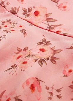 Pink Digital Printed Organza Knee Length Dress After Six Wear 11 Pink Digital Printed Organza Knee Length Dress After Six Wear -C Bazaar Shop Pink Digital Printed Organza Knee Length Dress DRBS02109755 rrc1