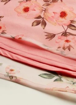 Pink Digital Printed Organza Knee Length Dress After Six Wear 13 Pink Digital Printed Organza Knee Length Dress After Six Wear -C Bazaar Shop Pink Digital Printed Organza Knee Length Dress DRBS02109755 rrc3