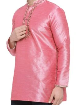 Pink Dupion Silk Kurta