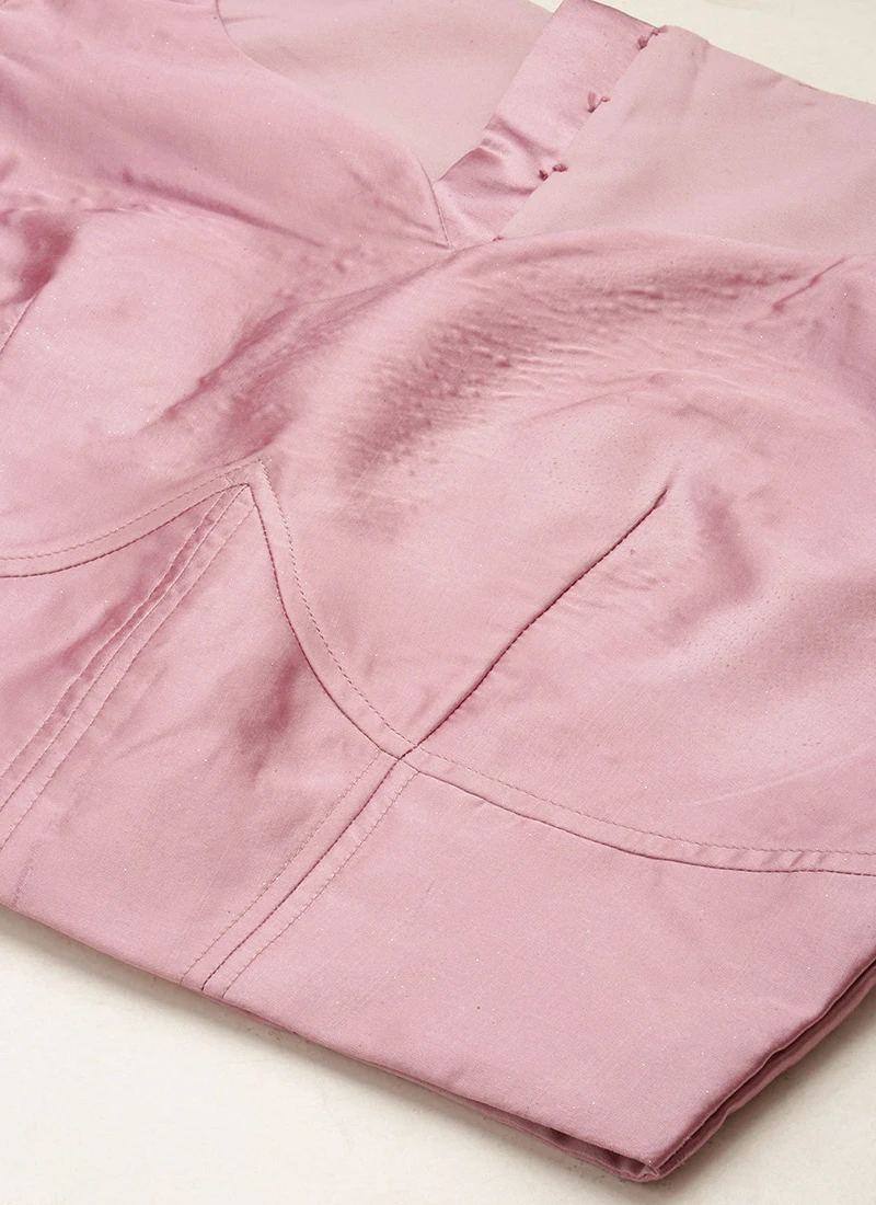 Pink Embroidered Gathered Net Lehenga Set Festive Wear 5 Pink Embroidered Gathered Net Lehenga Set Festive Wear - Image 5