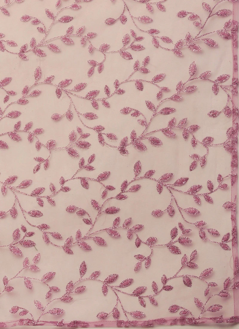 Pink Embroidered Gathered Net Lehenga Set Festive Wear 8 Pink Embroidered Gathered Net Lehenga Set Festive Wear - Image 8