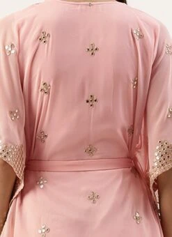 Pink Embroidered Kaftan Dress Festive Wear -C Bazaar Shop Pink Embroidered Kaftan Dress DRBS02205035 rrc2