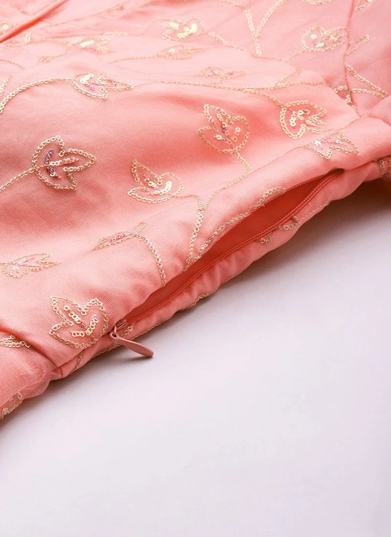 Top From Pink Embroidered Oragnza Palazzo Suit After Six Wear 7 Top From Pink Embroidered Oragnza Palazzo Suit After Six Wear - Image 7