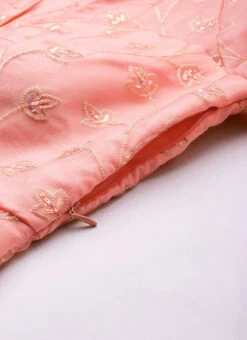 Bottom From Pink Embroidered Oragnza Palazzo Suit After Six Wear -C Bazaar Shop Pink Embroidered Oragnza Palazzo Suit SLBS02306362 rrc3