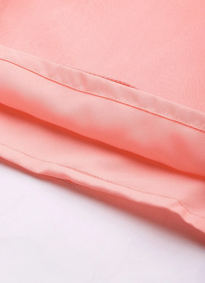 Top From Pink Embroidered Oragnza Palazzo Suit After Six Wear 8 Top From Pink Embroidered Oragnza Palazzo Suit After Six Wear - Image 8