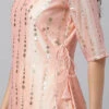 Pink Foil Calf Length Kurta Set After Six Wear