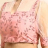 Pink Foil Printed Net Blouse Festive Wear