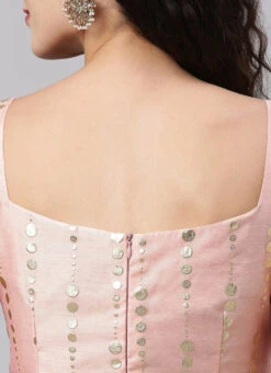 Pink Foil Printed Strap Neck Style Kurti Festive Wear -C Bazaar Shop Pink Foil Printed Strap neck Style Kurti KRBS02307676 rrc2