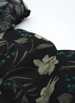 Black Printed Organza Maxi Dress Festive Wear -C Bazaar Shop Pink Foil Printed organza Maxi Dress DRBS02208513 rrc1 1