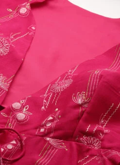 Bottom From Pink Foli Print Art Silk Co Ords Set After Six Wear -C Bazaar Shop Pink Foli Print Art Silk Co Ords Set IWBS02302453 rrc1