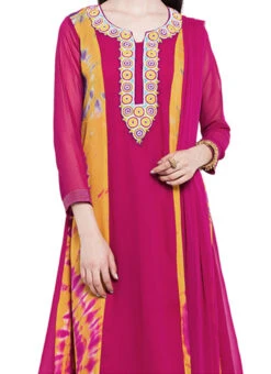 Pink Georgette Anarkali Suit After Six Wear