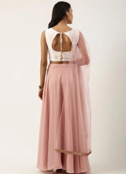 Pink Georgette Embroidered Full Circular Lehenga Festive Wear -C Bazaar Shop Pink Georgette Embroidered Full Circular Lehenga GHBS02204687 b