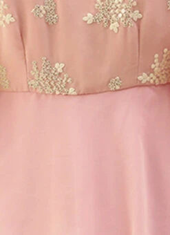Pink Georgette Embroidered Layered Dress Party Wear -C Bazaar Shop Pink Georgette Embroidered Layered Dress DRBS02207310 rrc3