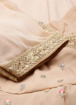 Top From Pink Georgette Embroidered Palazzo Suit After Six Wear -C Bazaar Shop Pink Georgette Embroidered Palazzo Suit SLBS02210989 rrc3