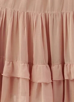 Pink Georgette Tiered Skirt Party Wear -C Bazaar Shop Pink Georgette Tiered Skirt WBBS02307544 rrc4