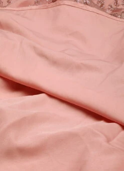 Pink Glitter Foil Tiered Gathers Dress Wedding Wear Party Wear -C Bazaar Shop Pink Glitter Foil Tiered Gathers Dress DRBS02209690 rrc3