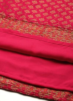 Pink Jacquard Round Neck Kurti Festive Wear -C Bazaar Shop Pink Jacquard Round Neck Kurti KRBS02307674 rrc4