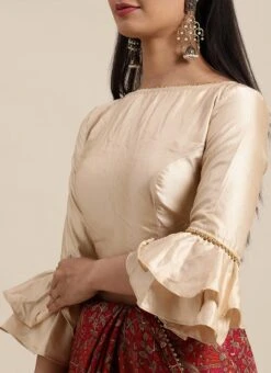 Pink N Beige Printed Boat Neck Saree Festive Wear 13 Pink N Beige Printed Boat Neck Saree Festive Wear -C Bazaar Shop Pink N Beige Printed Boat Neck Saree SABS02101750 rrc3