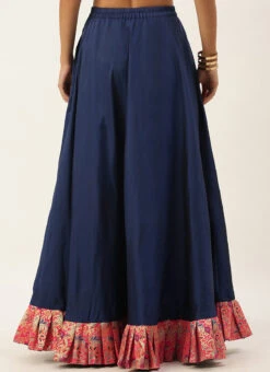 Pink N Skipper Blue Taffeta Skirt Festive Wear -C Bazaar Shop Pink N Skipper Blue Taffeta Skirt WBBS02012688 b