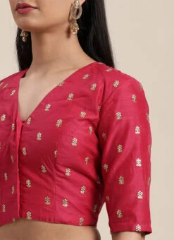 Pink N White Low V Neck Saree Festive Wear -C Bazaar Shop Pink N White Low V Neck Saree SABS01912125 rrc1