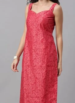 Pink Printed Strap Neck Style Kurti Festive Wear